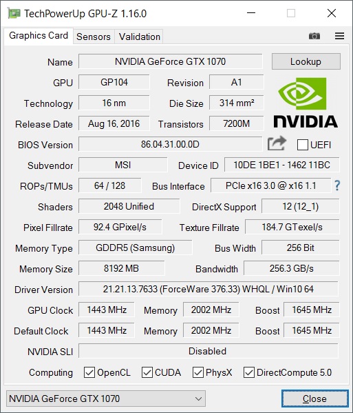 Datos de la GPU al detalle gracias a GPUZ