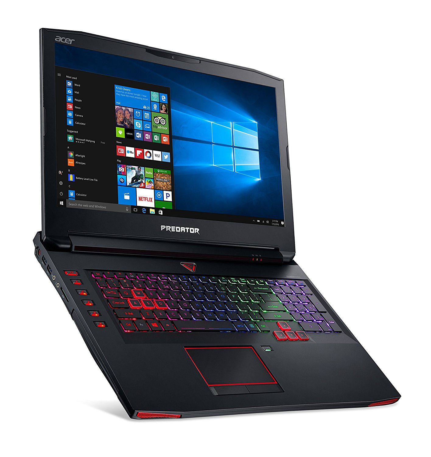 El Acer Predator G9-793-70N8 presume de un estilo agresivo, con cierto toque deportivo. Acer Predator G9-793-70N8, aspecto