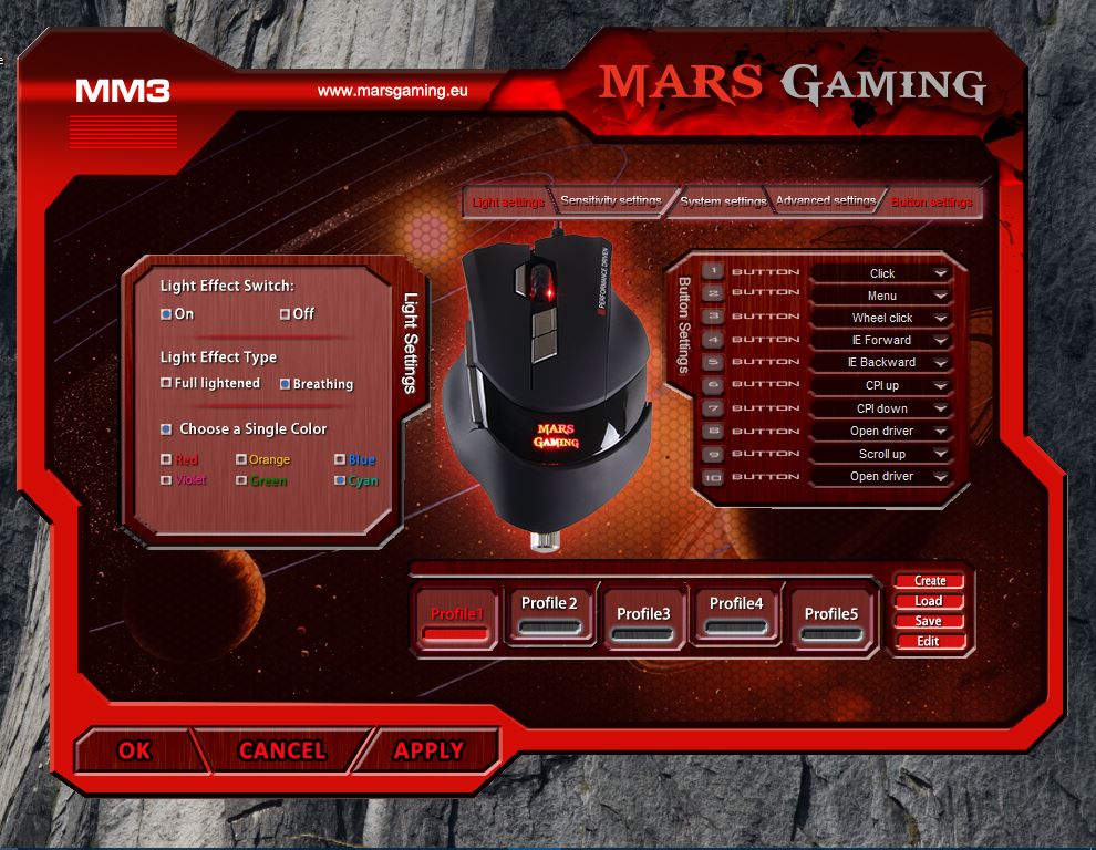 panel configuracion mars gaming mm3