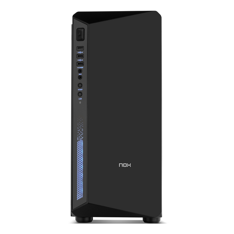 Esta caja dispone de espacio para instalar en la zona inferior dos HDD de 3.5", así como dos unidades SSD de 2.5" en el lateral. Nox Infinity Atom, almacenamiento