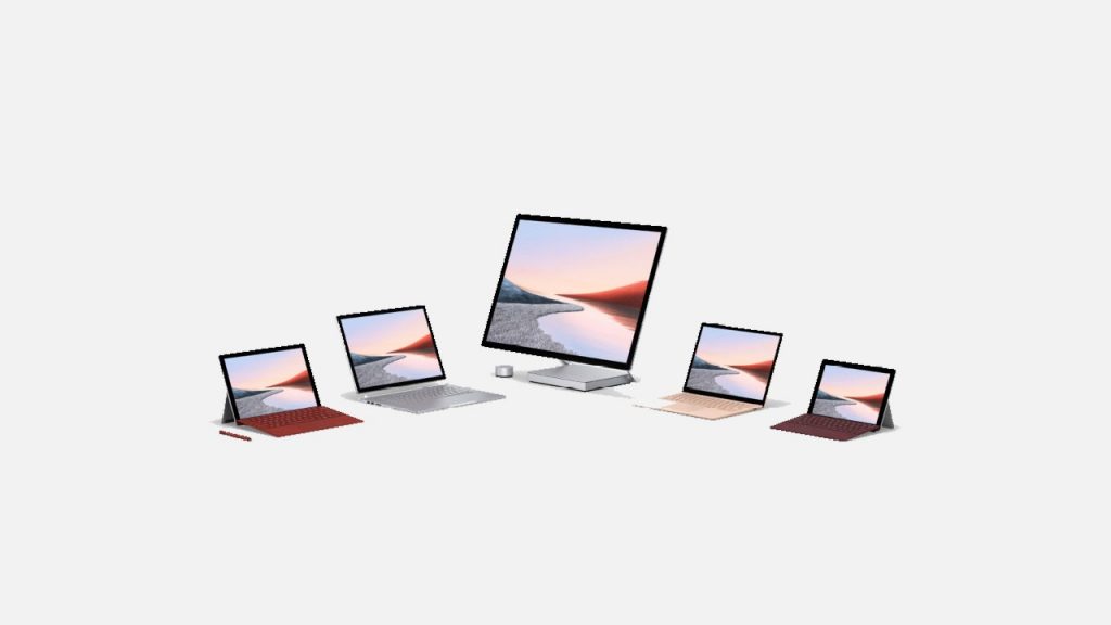 Surface Family Surface Laptop 3, Surface Pro 7 y Surface Pro X