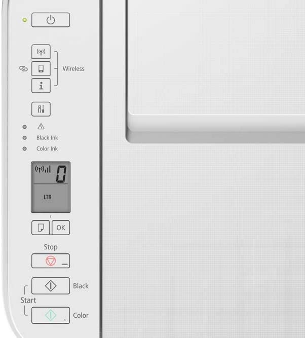 Canon Pixma TS3351, panel de control