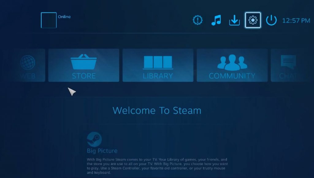 Interfaz Steam Link