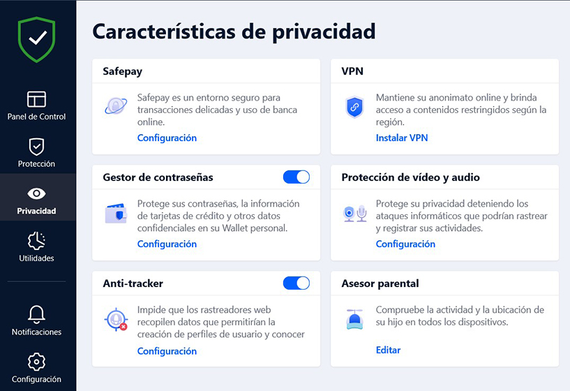 Características de privacidad