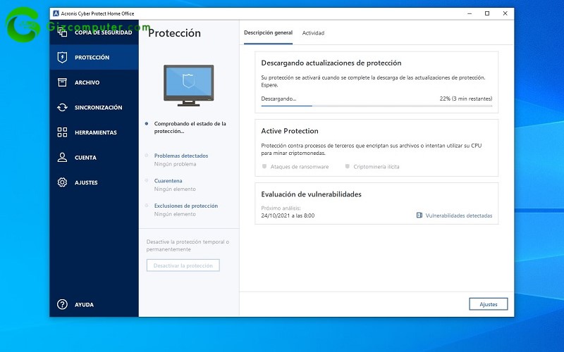 Funciones Acronis Cyber Protect Home Office 2021
