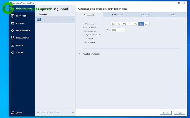 Funciones Acronis Cyber Protect Home Office 2021