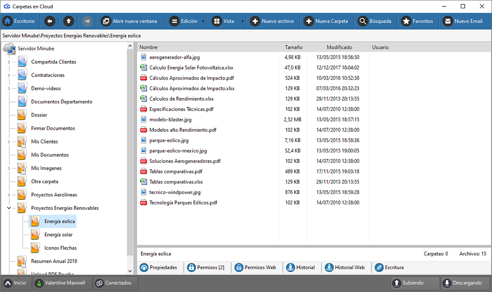 Carpetas en Cloud en Dataprius