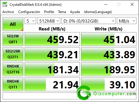 WD My Passport GO Test CrystalDiskMark