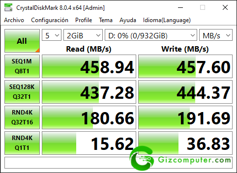 WD My Passport GO Test CrystalDiskMark