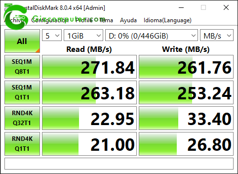 IronKey Vault Privacy 80 480 GB Test CrystalDiskMark