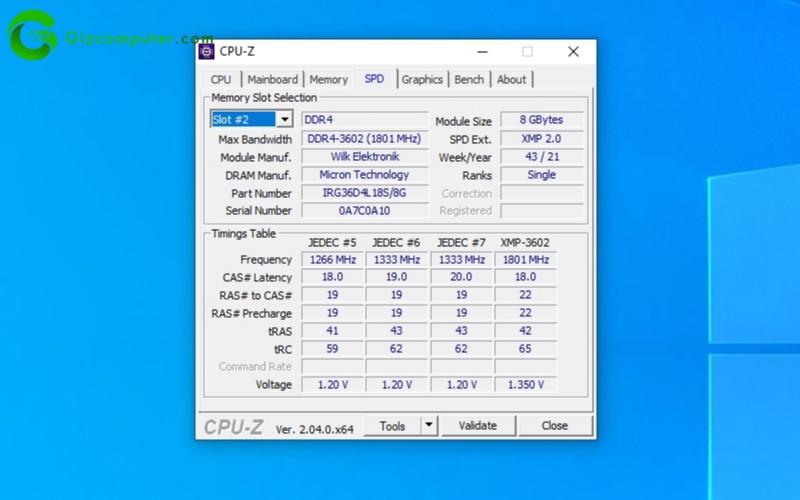 Goodram IRDM RGB DDR4 CPU-Z