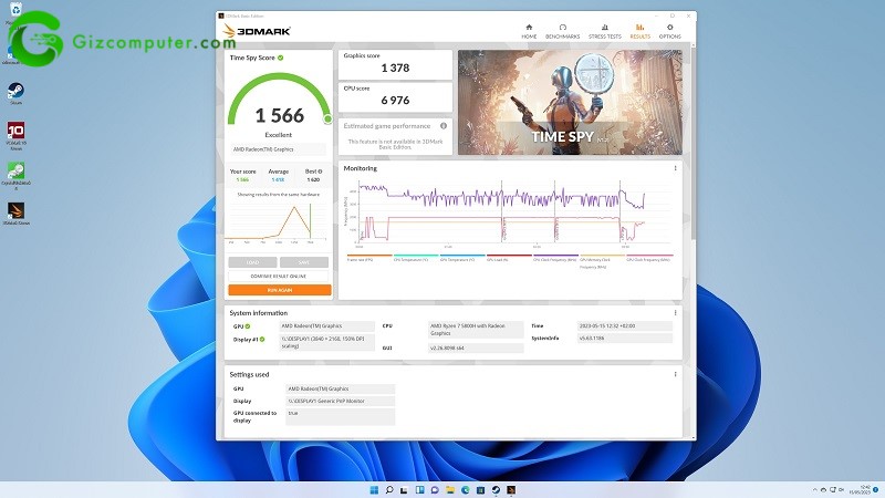 SER5 Pro 5800H test 3DMARK